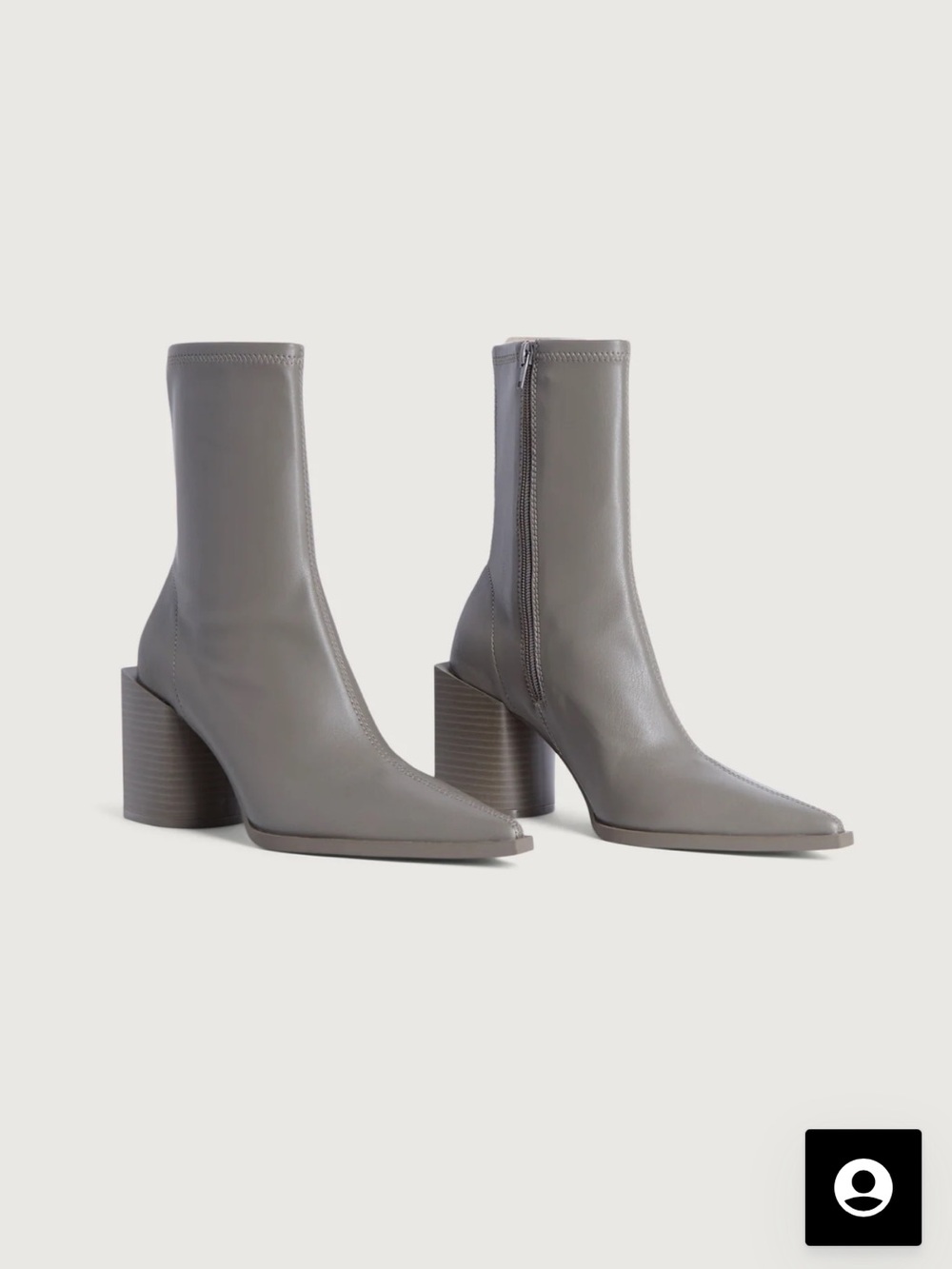 Oak + Fort Women's Gray POINTED TOE ANKLE BOOT